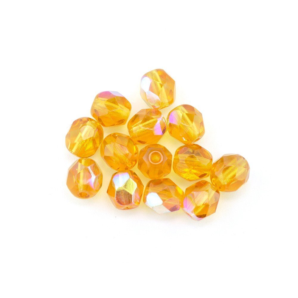 Gutermann 4mm Round Faceted Glass Beads 8940 Topaz