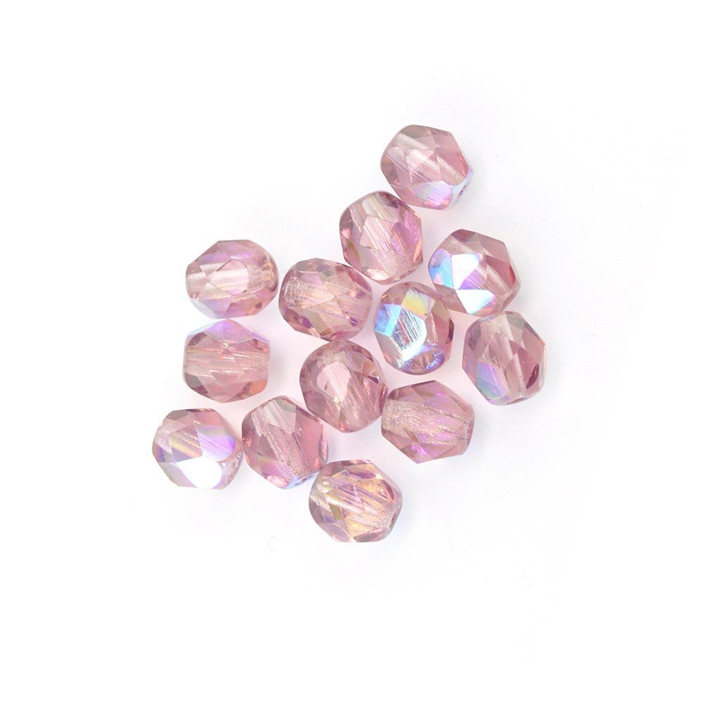 Gutermann 4mm Round Faceted Glass Beads 5560 Light Amethyst