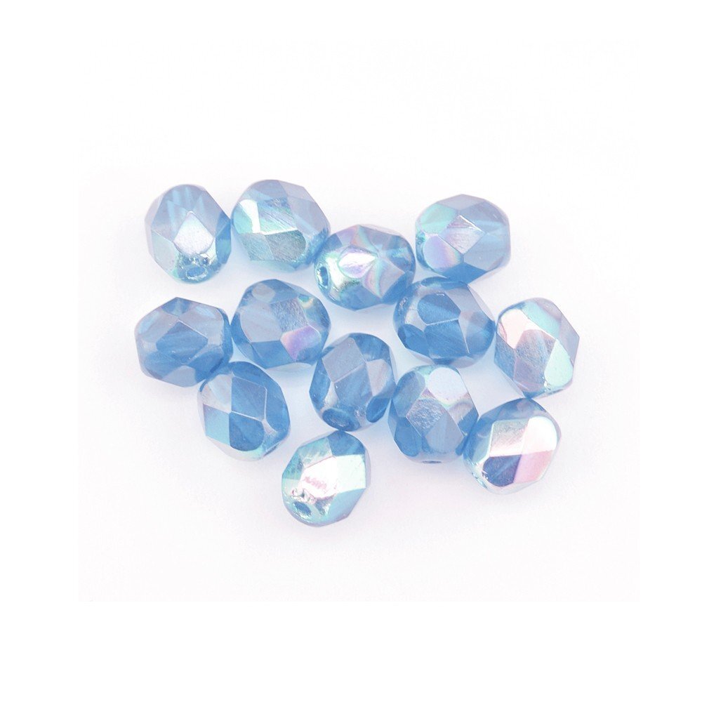 Gutermann 4mm Round Faceted Glass Beads 6660 Light Blue