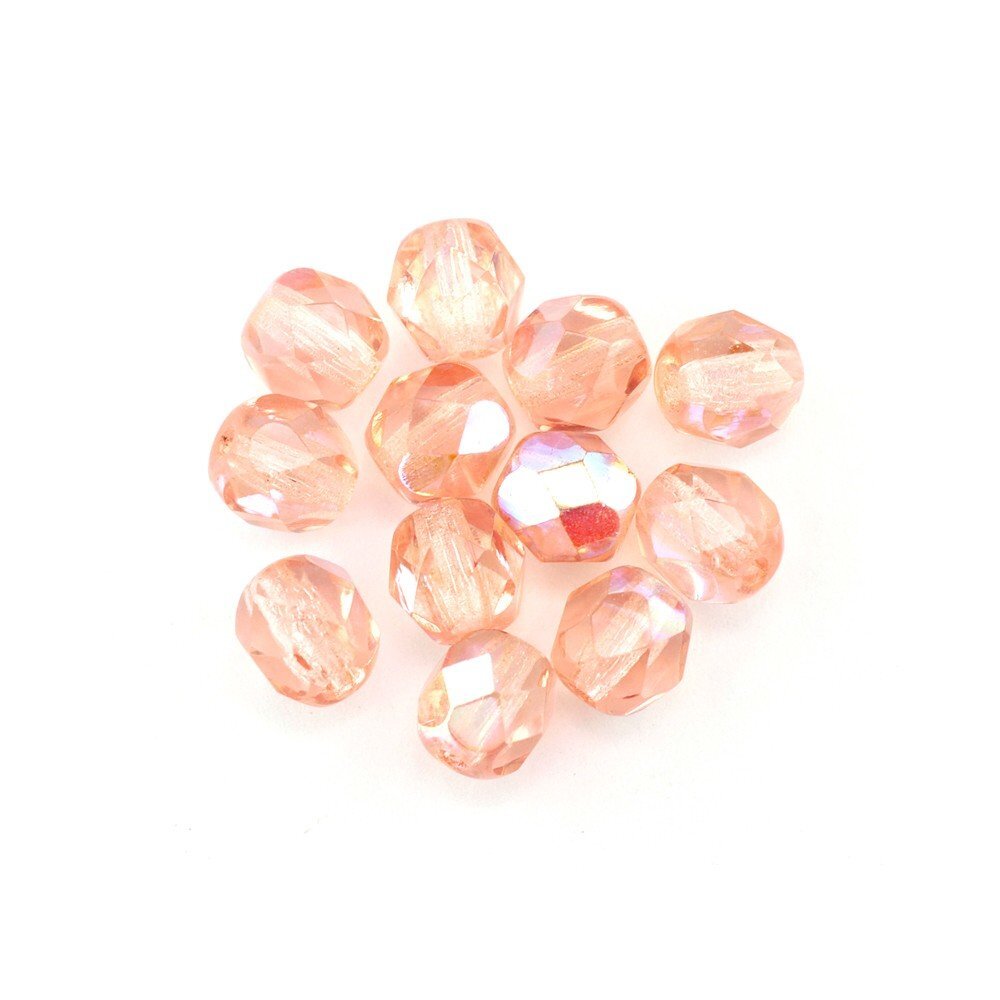Gutermann 4mm Round Faceted Glass Beads 4985 Salmon