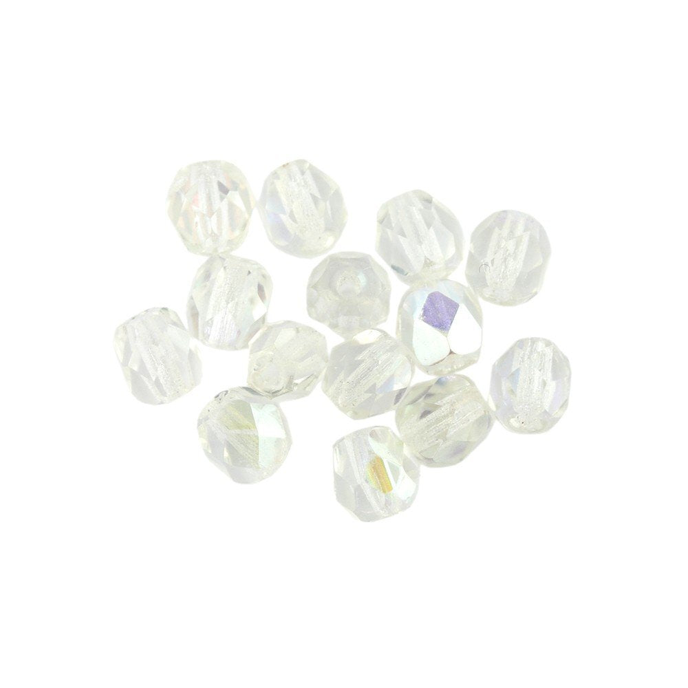 Gutermann 4mm Round Faceted Glass Beads 1005 White