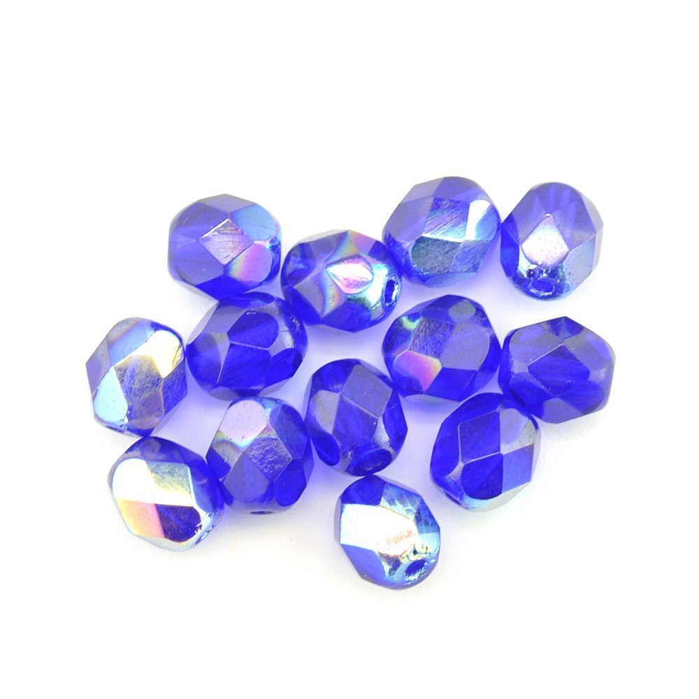 Gutermann 6mm Round Faceted Glass Beads 5960 Navy