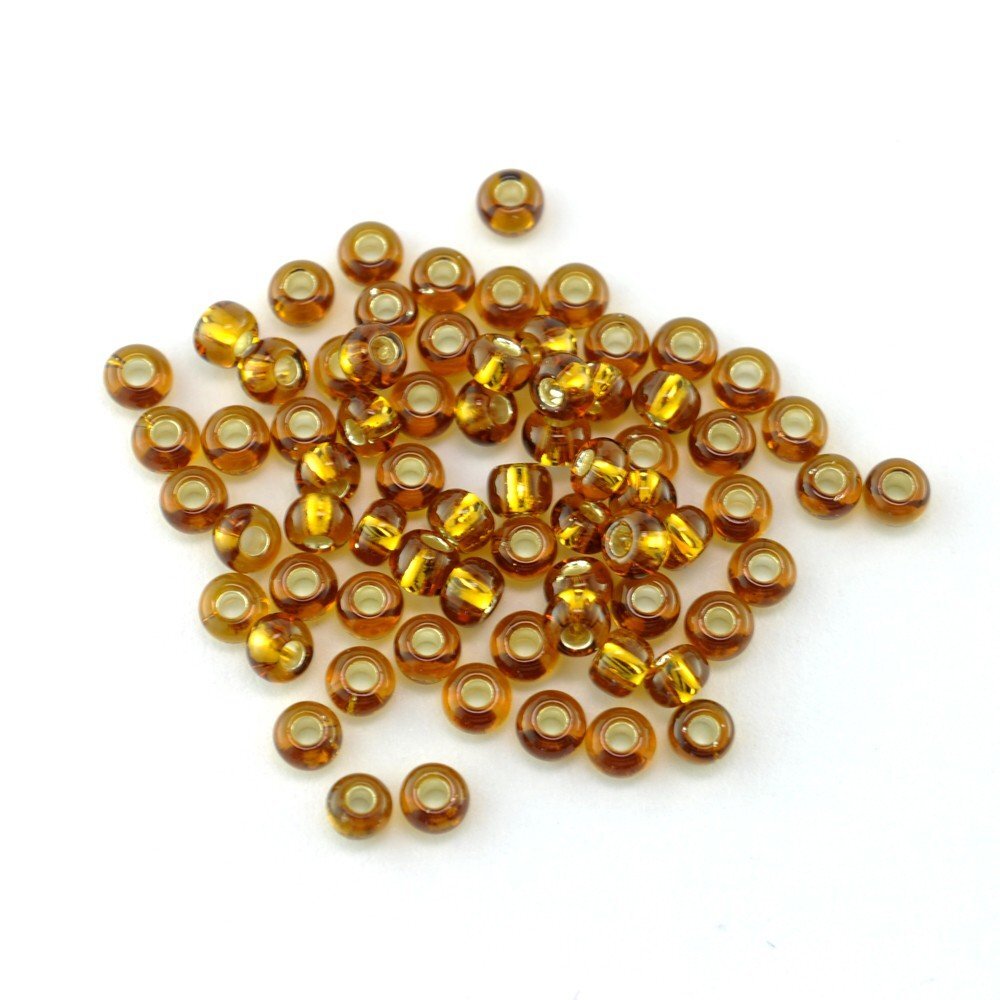 Gutermann Seed Beads Size 9/0 1970 Silver Lined Dark Gold