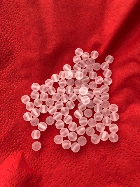 Gutermann Matt Glass Beads 1016 6mm Clear