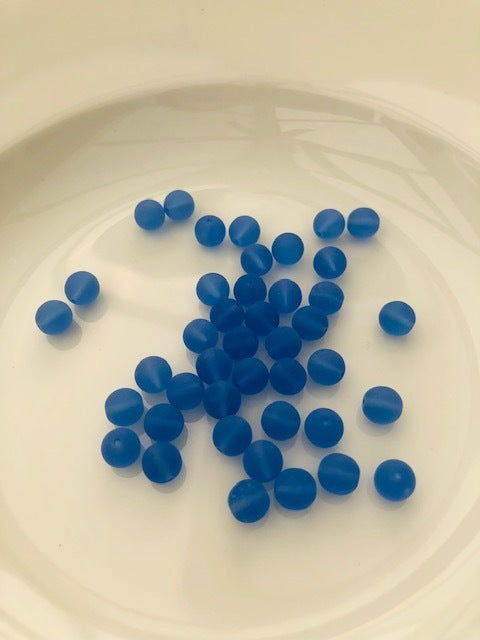 Gutermann Matt Glass Beads 6660 8mm Blue