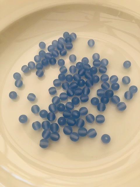 Gutermann Matt Glass Beads 6660 6mm Blue