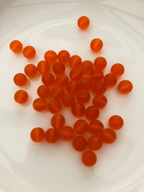 Gutermann Matt Glass Beads 3570 8mm Orange