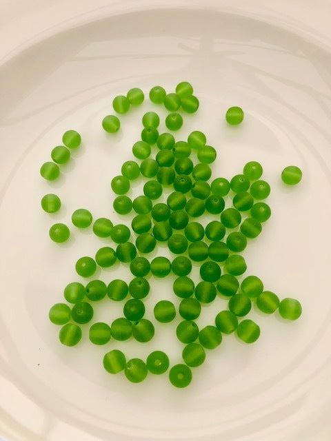 Gutermann Matt Glass Beads 8320 6mm Green