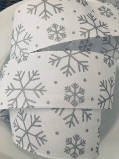 Metallic Snowflakes Christmas Ribbon