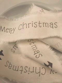 Frayed Edge Merry Christmas Ribbon