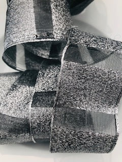 Silver Wired Edged Metallic Ribbon - 40mm