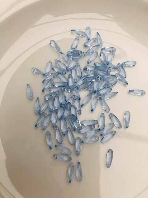 Gutermann Glass Tear Drop Beads 6660 5mm Blue