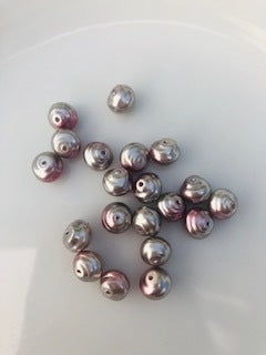 Gutermann Glass Hawaiian Pearl Beads 5546 8mm Silver/Pink