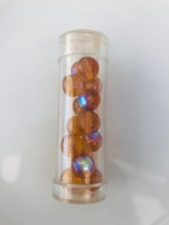 Gutermann Rainbow Glass Beads 1970 8mm Amber
