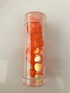 Gutermann Cube Glass Beads 3570 8mm Orange