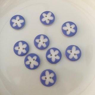 Flower Button Purple 17mm