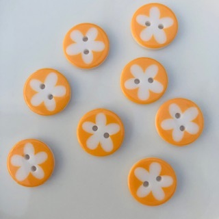 Flower Button Light Orange 17mm