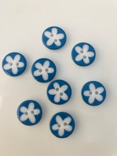 Flower Button Navy 13mm