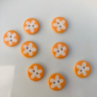 Flower Button Light Orange 13mm
