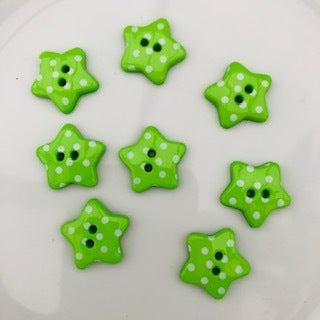 Star Dotty Button 18mm Green and White
