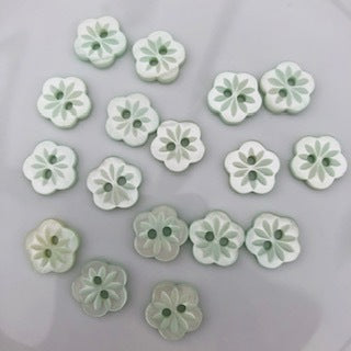 Flower Button 20mm Pale Green