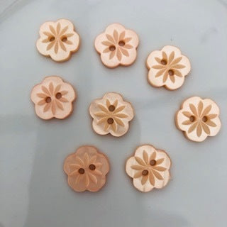 Flower Buttons 24mm Peach