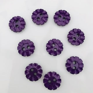 Flower Button 12.5mm Purple