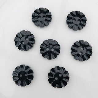 Flower Button 15mm Black