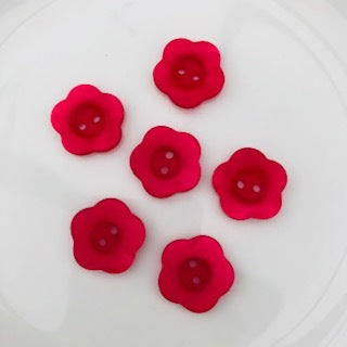 Flower Button 20mm Deep Pink