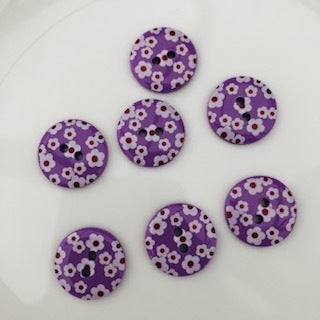 Flower Button 18mm Purple