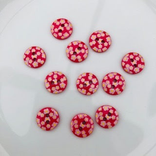 Flower Button 12mm Deep Pink