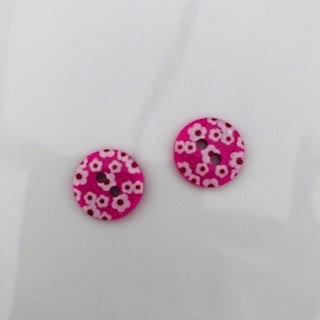 Flower Button 12mm Pink