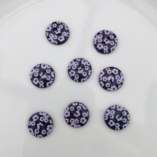 Flower Button 12mm Dark Purple