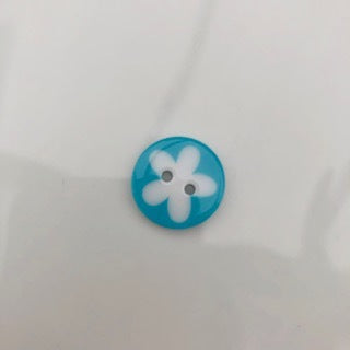 Flower Button 17mm Light Blue