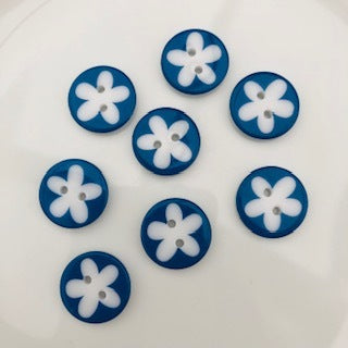 Flower Button 17mm Navy