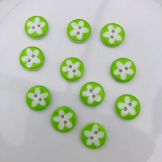 Flower Button 13mm Light Green