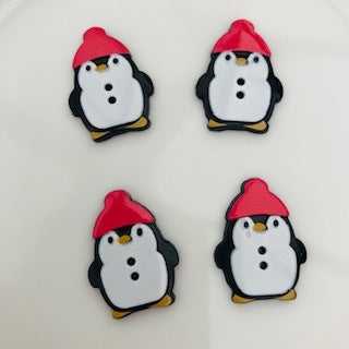 Penguin Button With Red Hat 19mm