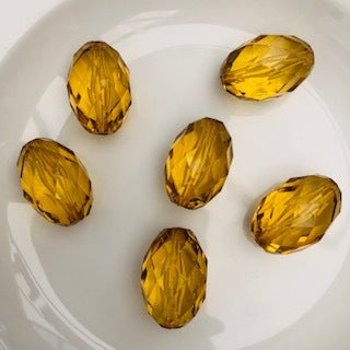 Diamond Cut Bead : Amber