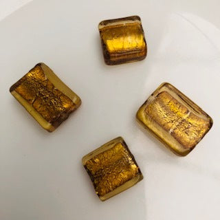 Glass Bead Square : Amber