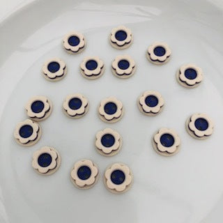 Flower Shaped Button 12mm Purple