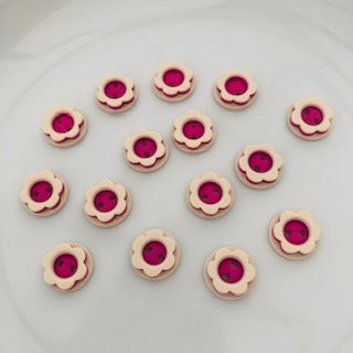Flower Shaped Button 12mm Pink