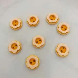 Flower Shaped Button 12mm Orange
