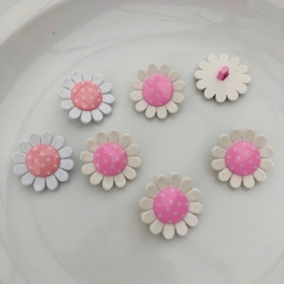 Dot Daisy Button 22mm Pink
