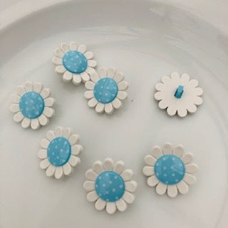Dot Daisy Button 23mm Blue