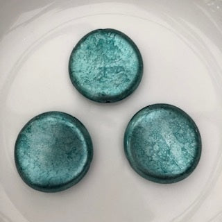 Large Round Flat Disc bead Green