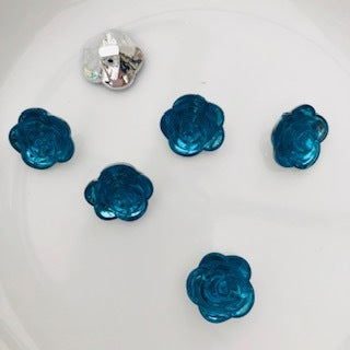Rose Button Jade 18mm
