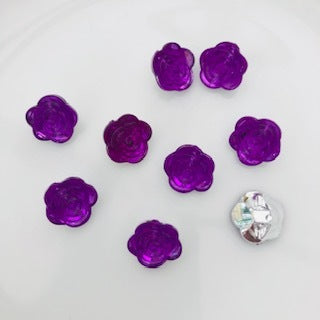 Rose Button Purple 12mm