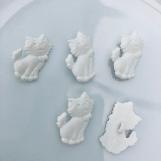Cat Button 22.5mm White