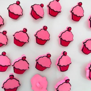 Cupcake Button 11mm Light Pink