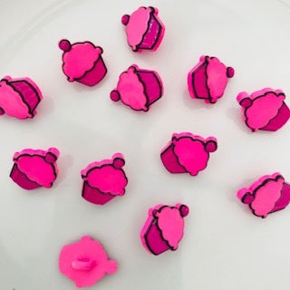 Cupcake Button 11mm Fuschia